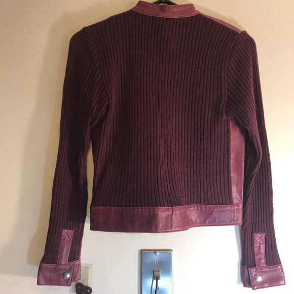 Vintage Twiggy Red Leather Sweater Jacket Small - Picture 6 of 9